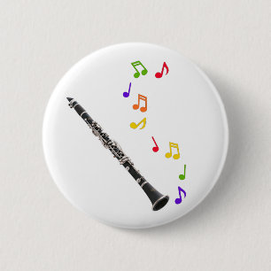 Clarinet Colourful Music 2 Inch Round Button