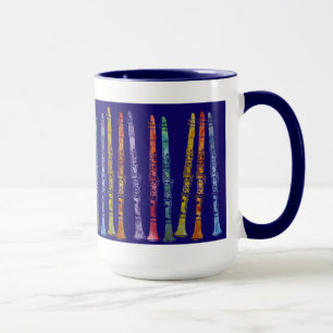 Clarinet Crayons on Blue Mug