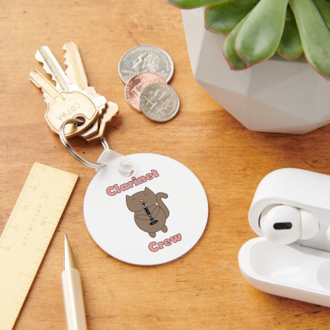 Clarinet Crew Cat Funny Keychain (Desk)