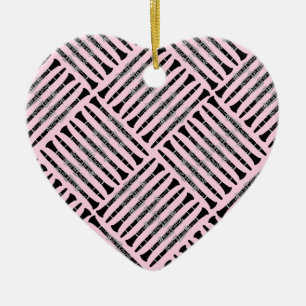 Clarinet Crosshatch Ceramic Ornament
