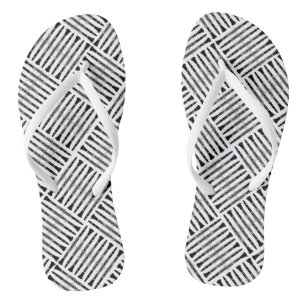 Clarinet Crosshatch Pattern Flip Flops