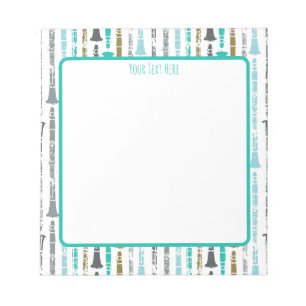 Clarinet Customizable Musical Instrument Gift Notepad