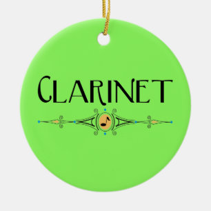 Clarinet Decorative Line Ceramic Ornament