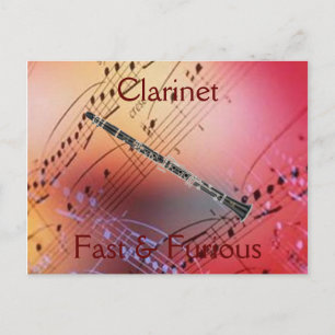 Clarinet: Fast & Furious Bumper Sticker Postcard
