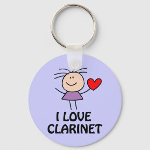 Clarinet Girl Keychain
