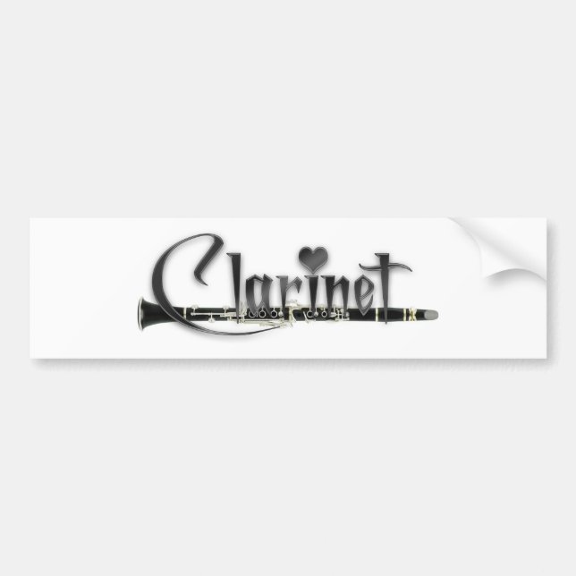 Clarinet I Love Clarinet Bumper Sticker (Front)