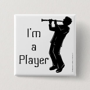Clarinet, I'm a Player 2 Inch Square Button