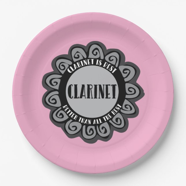 Clarinet is Best Paper Plate (Front)
