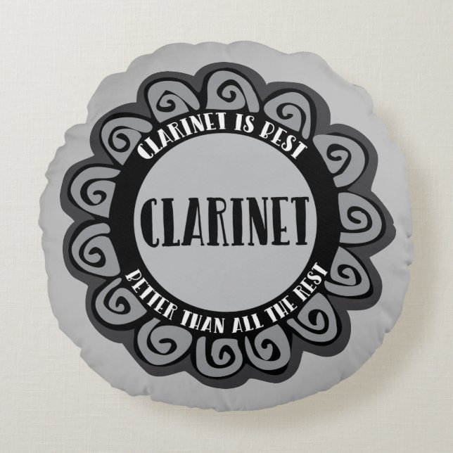Clarinet Is Best Round Pillow (Front)