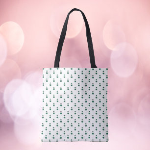 Clarinet Marching Band Rabbit Green Gold Pattern Tote Bag