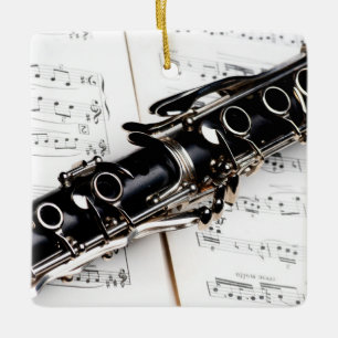 Clarinet Music  Ceramic Ornament