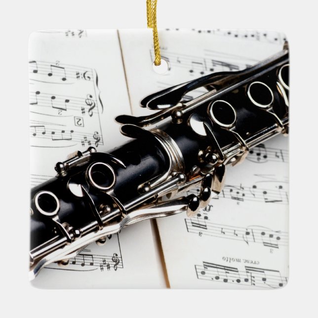 Clarinet Music  Ceramic Ornament (Front)