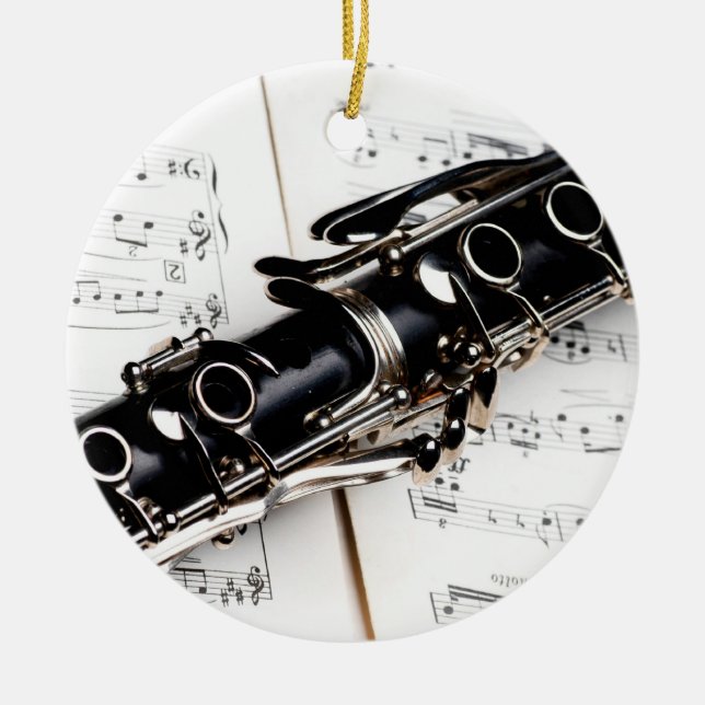 Clarinet Music  Ceramic Ornament (Front)