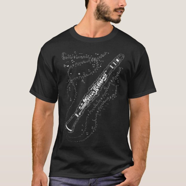 Clarinet Music Notes Musician Clarinetist T-Shirt (Front)