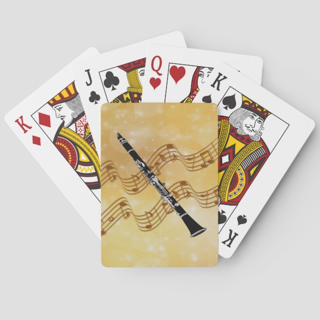 Clarinet music, popular design, playing cards (Back)