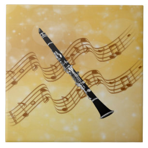 Clarinet music, popular design, tile