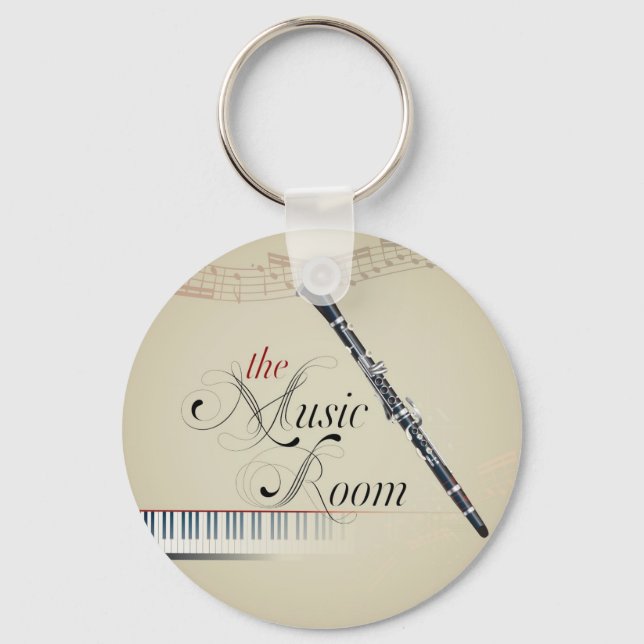 Clarinet Music Room Keychain (Front)
