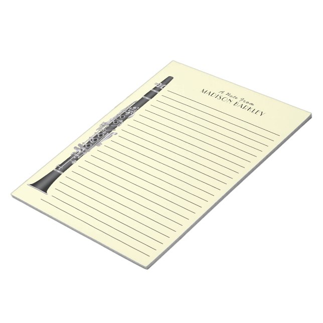 Clarinet Music Teacher Band Musician Notepad (Angled)