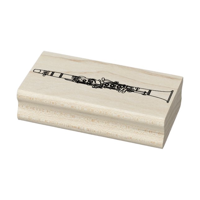 Clarinet Music Teacher Band Musician Rubber Stamp (Stamp)