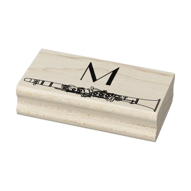 Clarinet Music Teacher Band Musician Rubber Stamp (Stamp)