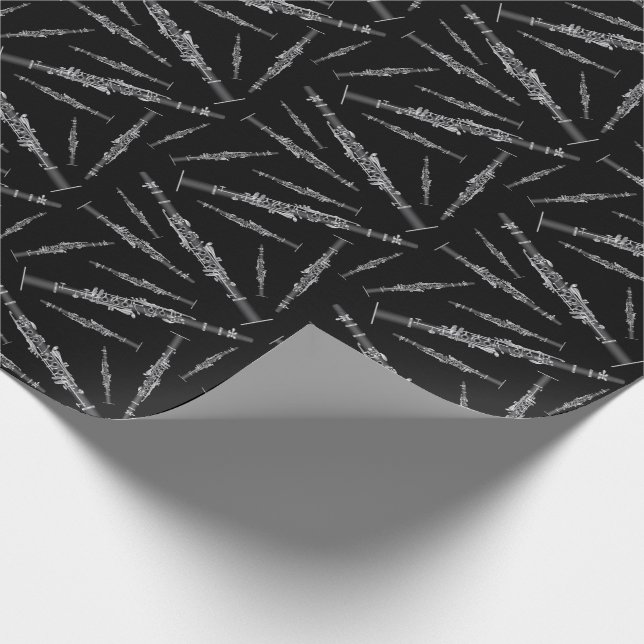 Clarinet Music Teacher Band Musician Wrapping Paper (Corner)