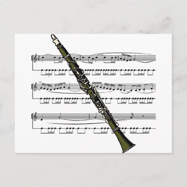 Clarinet musical 09 B Postcard (Front)