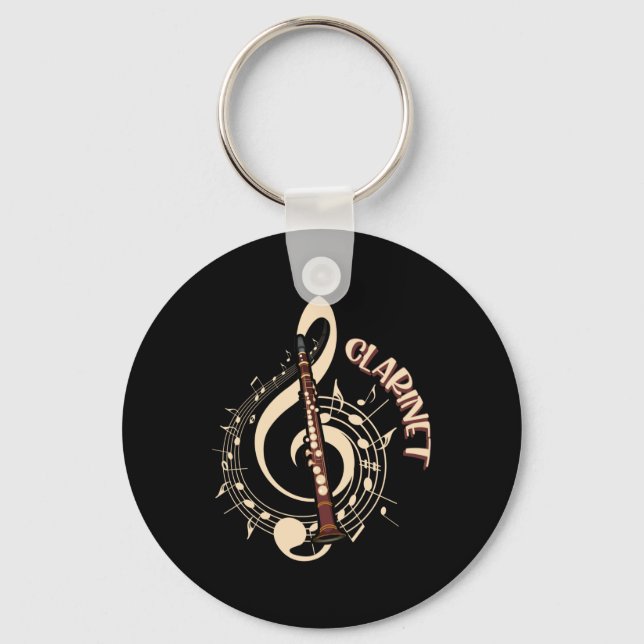 Clarinet Musical Instrument Music Lovers Keychain (Front)