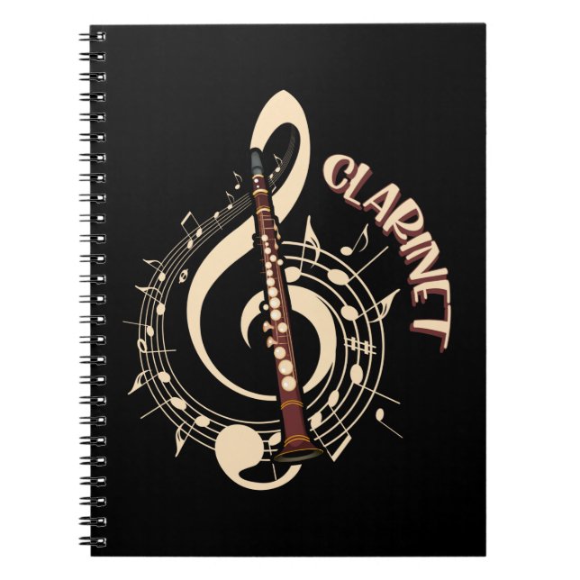 Clarinet Musical Instrument Music Lovers Notebook (Front)