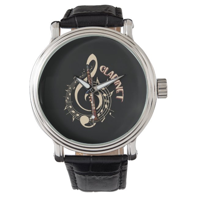 Clarinet Musical Instrument Music Lovers Watch (Front)