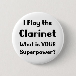 clarinet player 2 inch round button