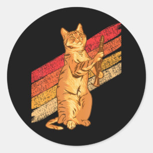 Clarinet Player Cat Classical Music Musician Cat Classic Round Sticker