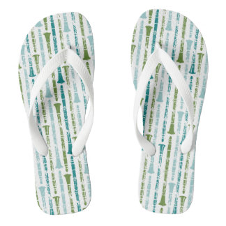 Clarinet Player Gift Musical Instrument Band Theme Flip Flops