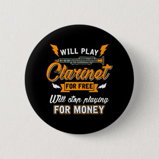 Clarinet Player Music Funny Band 2 Inch Round Button