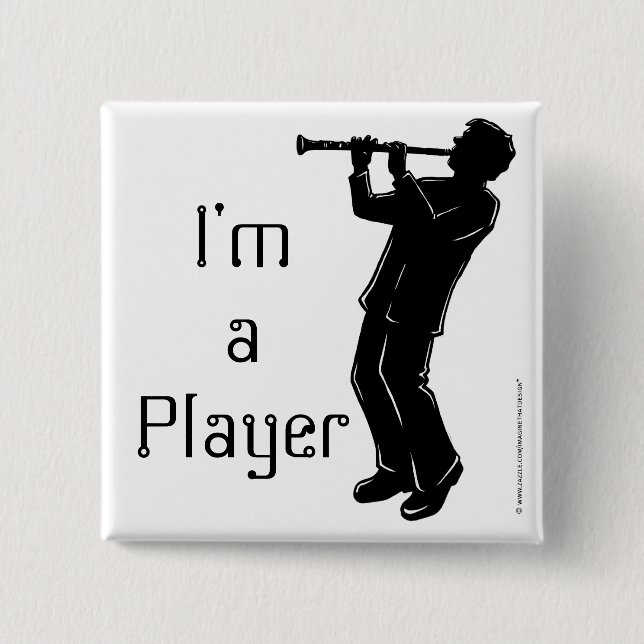 Clarinet Player Silhouette Button (Front)