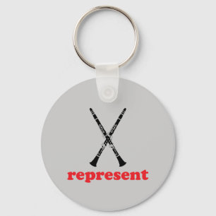 Clarinet Represent Keychain