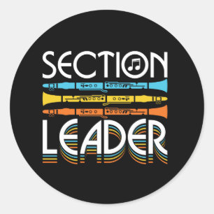 Clarinet Section Leader Band Classic Round Sticker