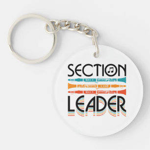 Clarinet Section Leader School Band Retro Keychain