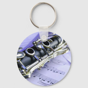 Clarinet Sheet Music Band Orchestra Keychain