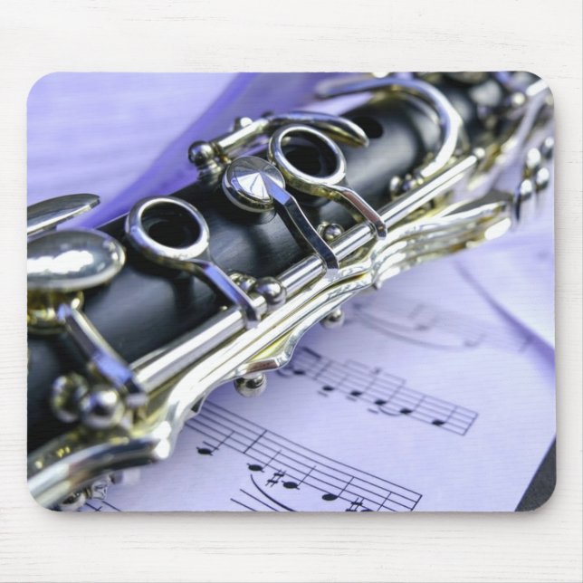 Clarinet Sheet Music Band Orchestra Mouse Pad (Front)