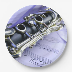 Clarinet Sheet Music Band Orchestra Paper Plate