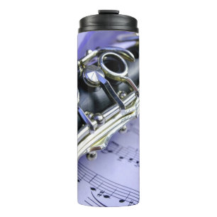 Clarinet Sheet Music Band Orchestra Thermal Tumbler