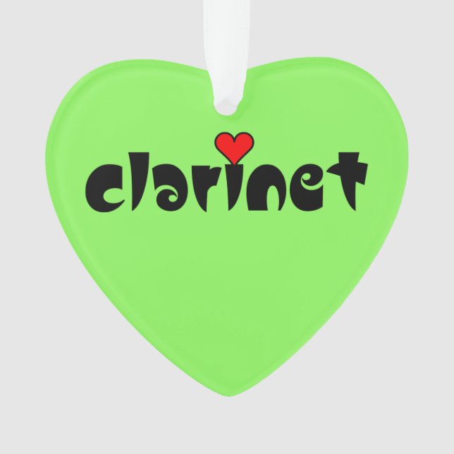 Clarinet Small Heart Ornament (Front)