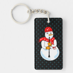 Clarinet Snowman Keychain