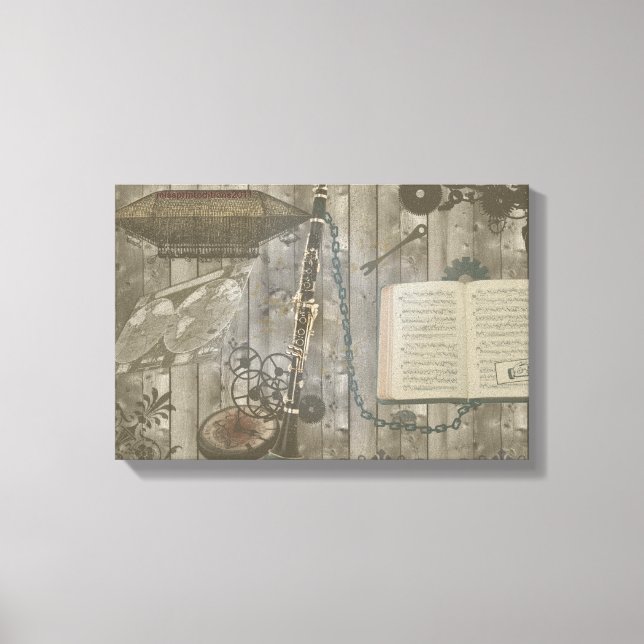 Clarinet Steampunk Fantasy Canvas Print (Front)