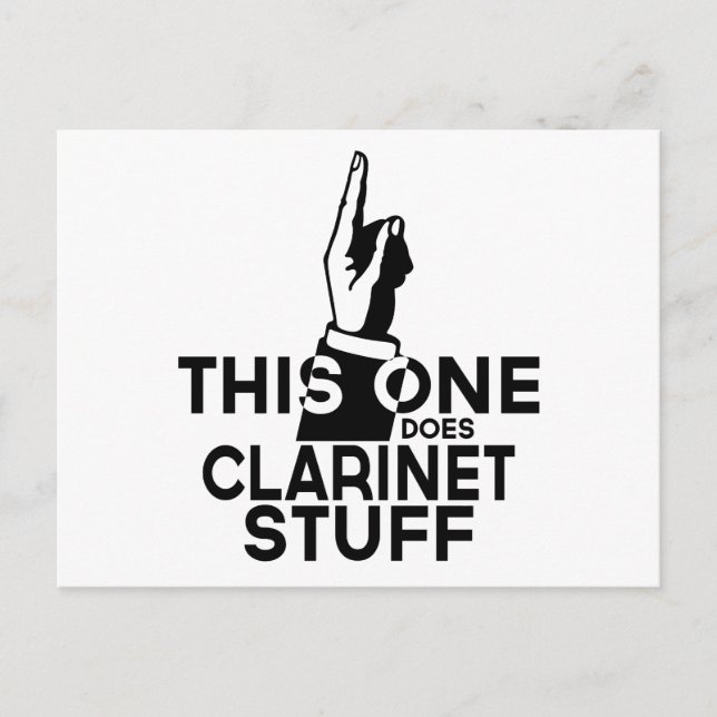 Clarinet Stuff - Funny Clarinet Music Postcard (Front)
