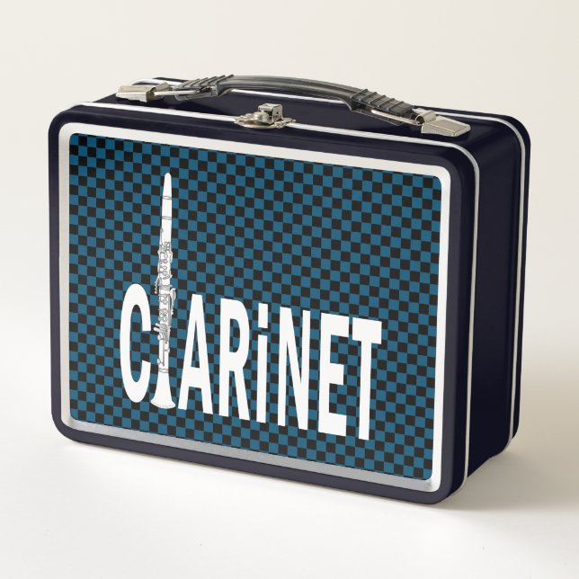 Clarinet Text Metal Lunch Box (Front)