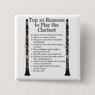 Clarinet Top 10 2 Inch Square Button