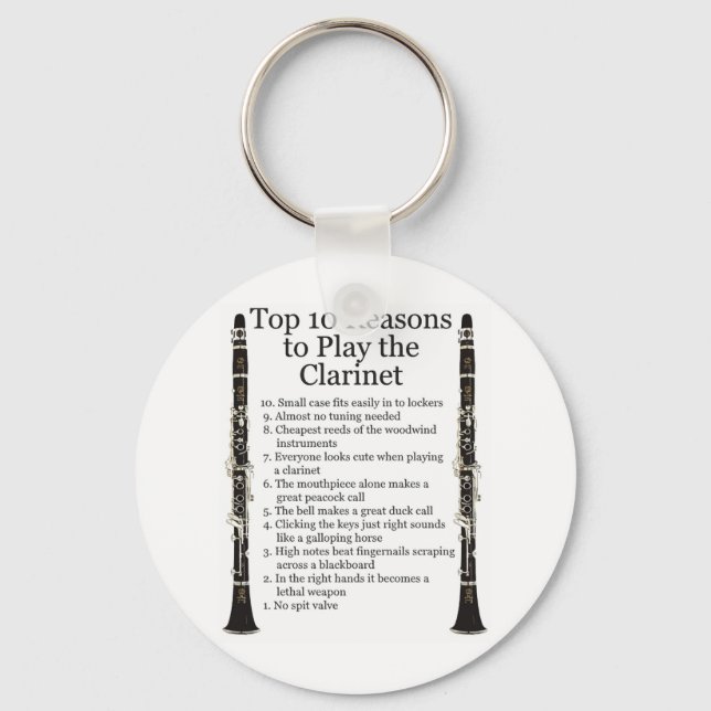 Clarinet Top 10 Keychain (Front)