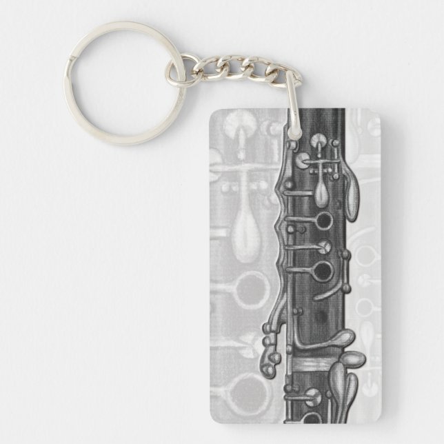 Clarinet Upper Joint Personalized Music Keychain (Front)