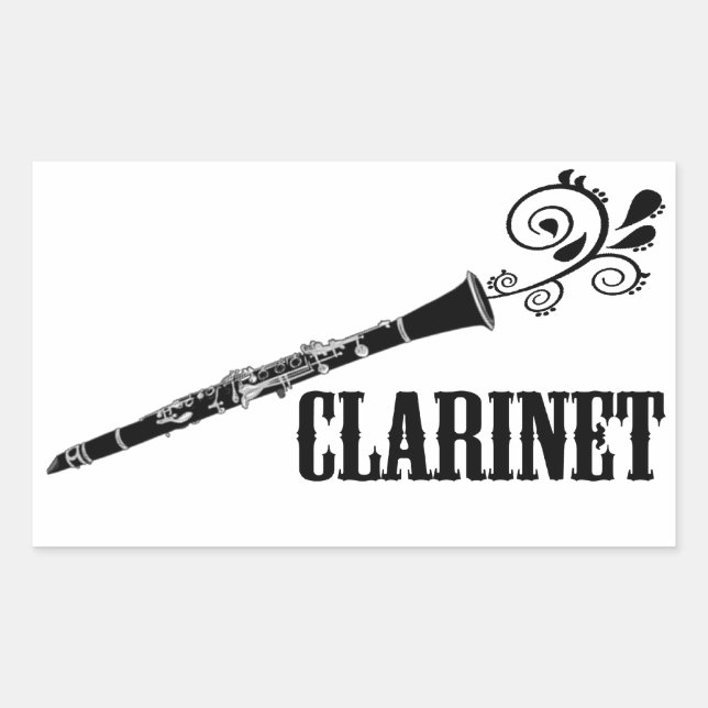 Clarinet Vector Swirl Design Sticker (Front)